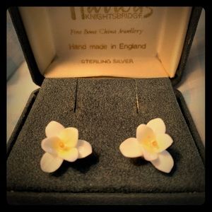 Harrods vintage bone china stud earrings